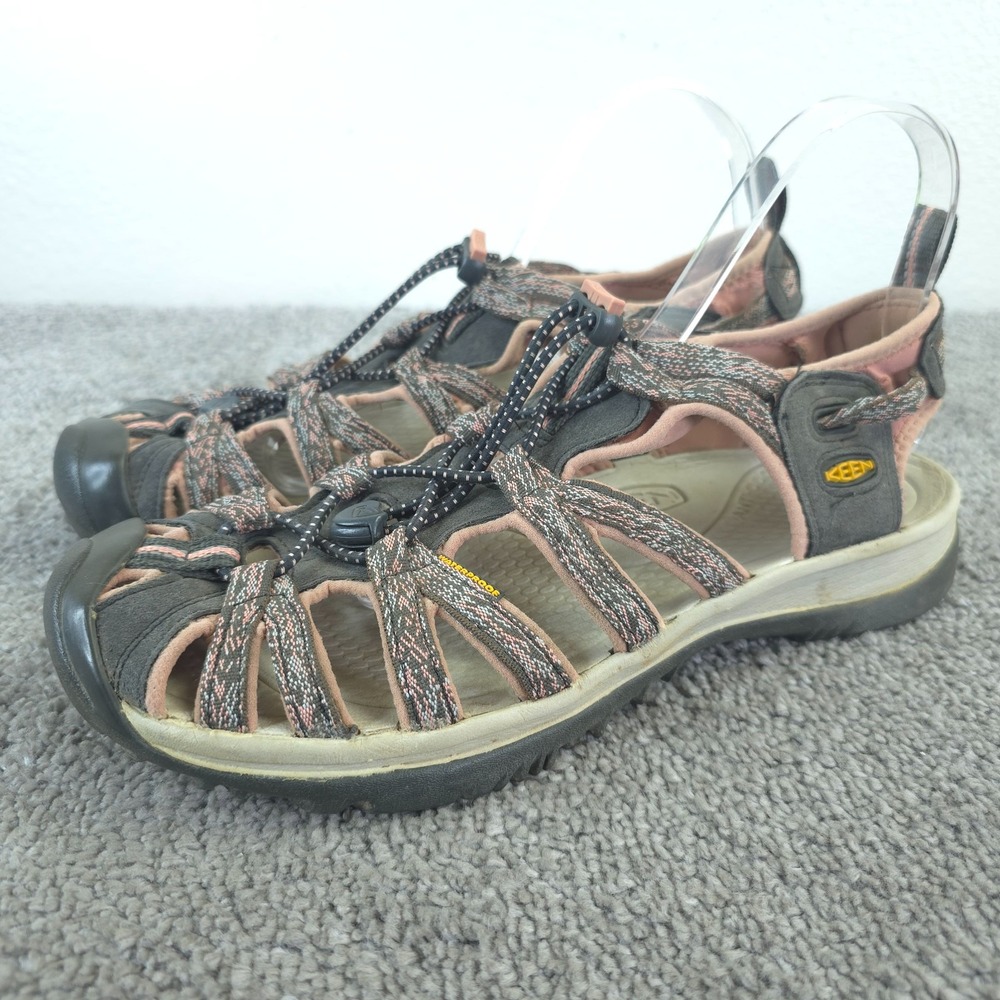 KEEN Whisper Sport Sandals Womens Size 10 Waterproof Hiking Shoes Gray Pink